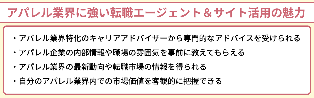 アパレル業界に強い転職エージェント&サイト活用の魅力のイラスト
